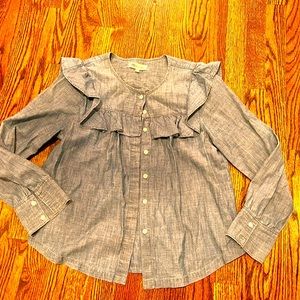 Madewell chambray ruffle top